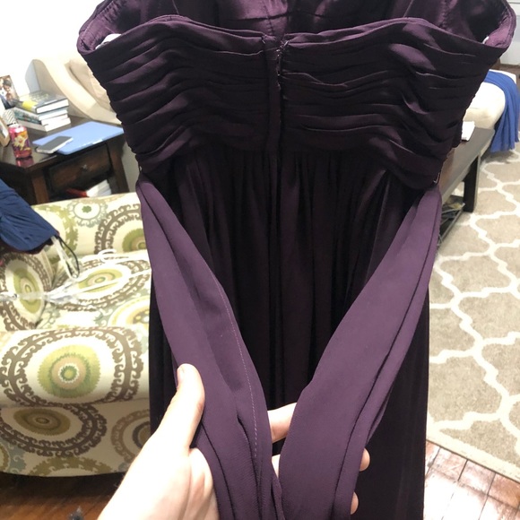 Purple Strapless Bridesmaid Dress - Picture 7 of 8